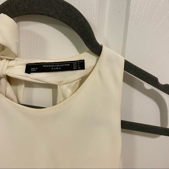 Zara White Mini Dress with Low Back - Picture 4 of 4